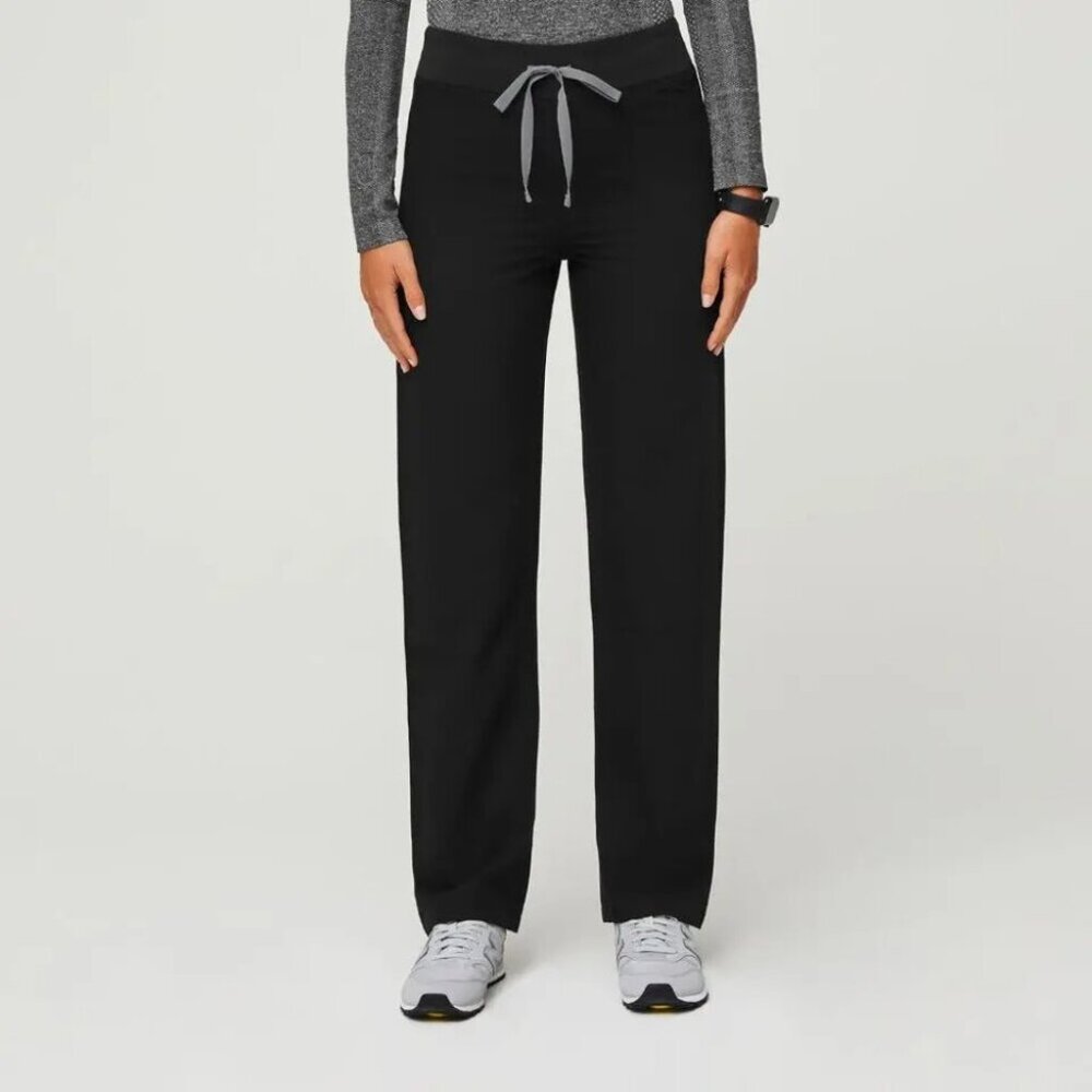 Figs Women's High Waisted Livingston Basic Scrub Pants Black | XS - Picture 2 of 8